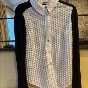 Tracy Reese Monochrome Textured Men's Shirt